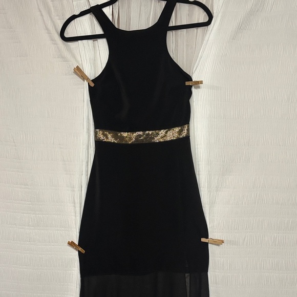 Express Black Maxi Dress with Gold Detail - Picture 2 of 15